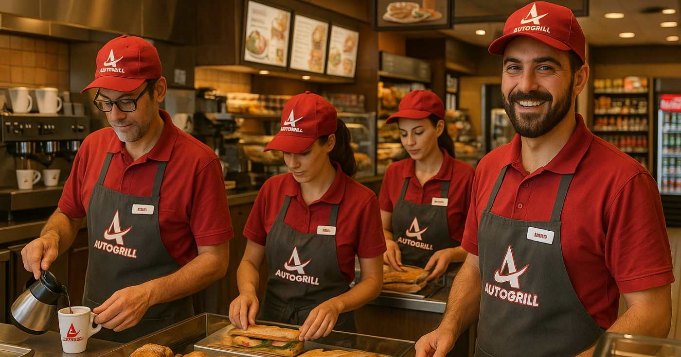 Addetti Autogrill al lavoro in un locale autostradale
