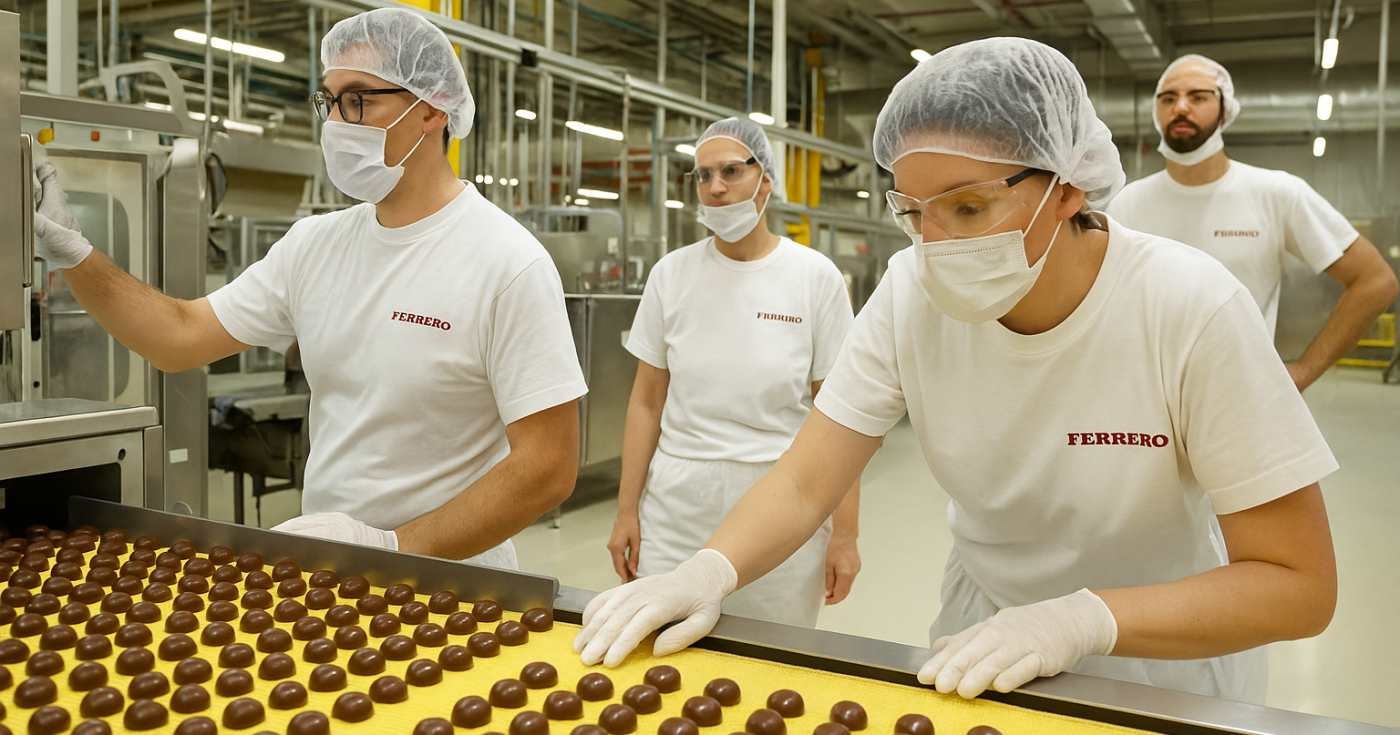 Operai ed operaie Ferrero al lavoro (repertorio)