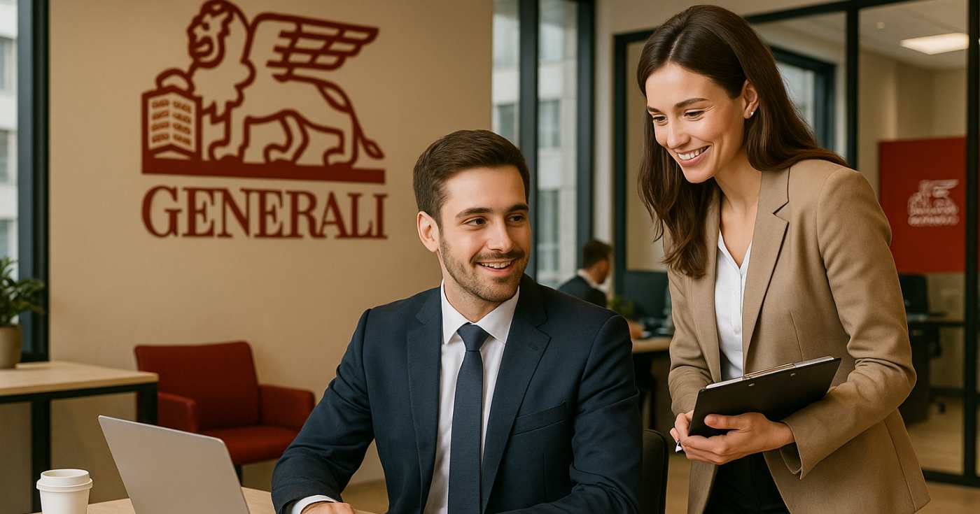 Due impiegati in una sede Generali (repertorio)