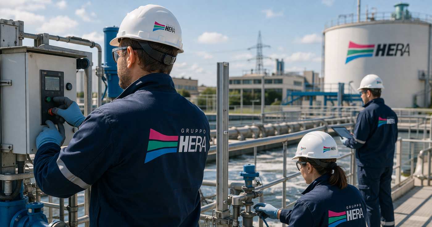 Un gruppo di tecnici Hera al lavoro (repertorio)