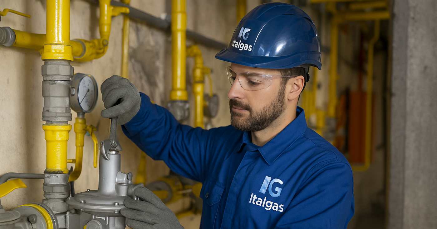 Un tecnico Italgas al lavoro (repertorio)