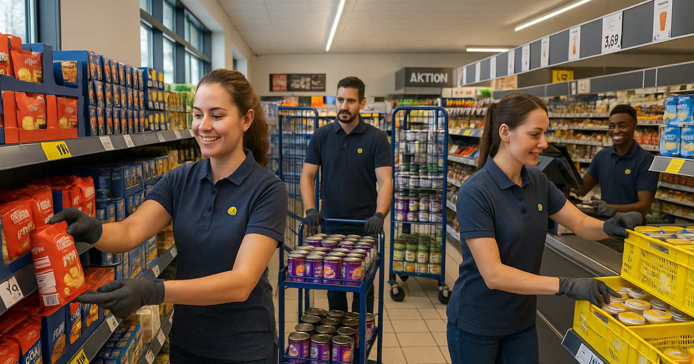 Addetti Lidl al lavoro (repertorio)