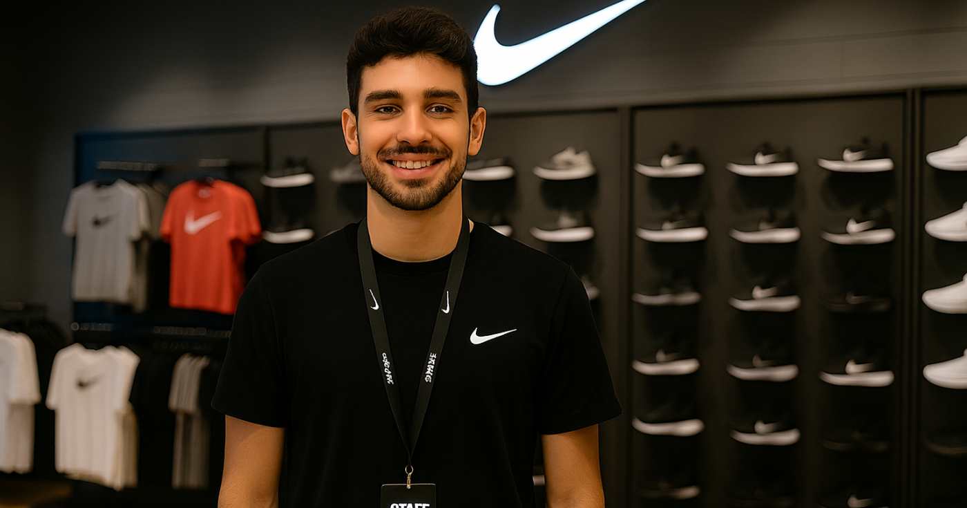 Un addetto vendita in uno store italiano Nike (repertorio)